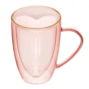 Amour Pink Tinted Clear Double Walled Drinking Glass/Mug/Jug
