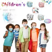 50pcs Children's Print Masks 3 Layer Disposable Face Mask Protective Breathable