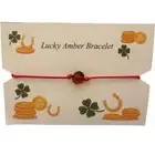 Lucky Amber Bracelet-Red String Cord with Honey Hue Amber Bead