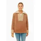 Tuckernuck Stella Shearling Pullover Jacket sz XL Quarter Zip Camel-Tan