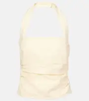 [SIR] SIR Jerry ruched linen top AU 10 white