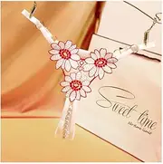 [LINYAXIA] Sexy Hollow Out Women Lingerie Floral Open Crotch Pearl Massage Underwear Thong Temptation Panties Body Decorated Chain