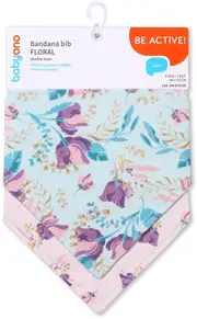 Babyono Be Active Bandana Bib Baby Bib Floral 2 Pcs