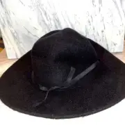 NWT Brixton Ashley felt hat black floppy fedora