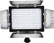 LED Video Light 160pcs High Brightness 6000K for Camera DV Camcorder with Photography Lamp, Adjustable Brightness, Battery Powered for NP-F Series