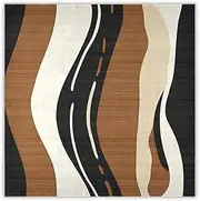 [Yoogain] Abstract Pattern Of Stripes Brown Black silk scarf pashminas silky silk scarf head scarf for women for head bufandas para mujer para frio, Abstract Pattern of Stripes Brown Black