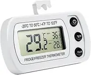 2pcs Max Min Record Function Room Fridge Digital Refrigerator Freezer Mini Refrigerator Fridge Alarm Cooler Temperature Restaurants Temperature Sensor Monitor White LCD