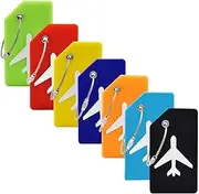 [Lunavara] 7 Pcs Luggage Tag, Silicone Suitcase Baggage Tags, Durable Handbag Travel Suitcase Tag with Name ID Card for Quickly Spot Luggages Suitcases Bag(Color:Colorful)