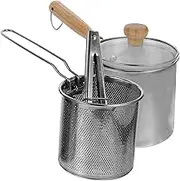 ABOOFAN 1Set Stainless Steel Deep Fryer with Lid Frying Pot Fryer Basket Food Tongs for Easy Cooking for Home Use Breakfast Deep Frying