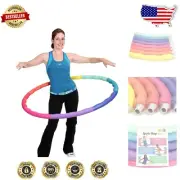 4 lb Weighted Hula Hoop – 40'' Fun Fitness Tool for Weight Loss, Rainbow Colors