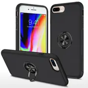 iPhone 7 Plus Compatible Case Cover With Shockproof Magnetic Ring Holder - Black