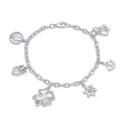 Good Luck Multi Charm Bracelet with 1/4ct of Diamonds in Sterling Silver