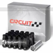 Circuit CP50 Long Open End Lug Nuts 12x1.5 Black 20 Fits Mazda Mitsubishi Scion (for: Mitsubishi)