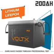 VoltX 12V 200Ah Lithium Battery LiFePO4 Premium Prismatic Cells Deep Cecle RV