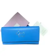 Radley London HERITAGE DOG Outline Leather Flap Wallet Blue, NWT