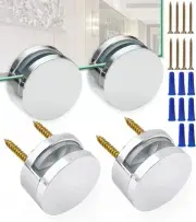 Upgraded 3-5mm Frameless Mirror Mounting Hardware 4 Pack Dual-Screw Fixing