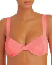AQUA Swim Top UW Bandeau Size Large Peach Retail $58