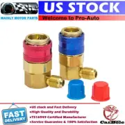 2PCS Quick Coupler Manifold Gauge Set Conversion Kit High Low Angle Adapter A/C