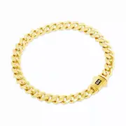 14K Yellow Gold Miami Cuban 7.5mm Royal Monaco Chain Bracelet 7" 7.5" 8" 8.5" 9"