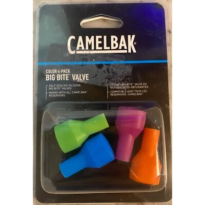 CamelBak Hydration Pack Big Bite Valve Replacement Multi Color Mouth Piece 4 pc.