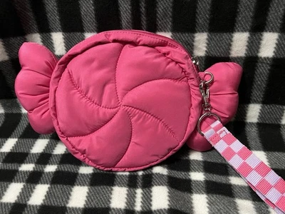 Bath & Body Works Pink Peppermint Wristlet Candy Bag Clutch w/ Strap