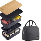Stackable Lunch Box with Thermal Insulation Bag Microwave Lunch Box3217