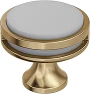 [Amerock] Cabinet Knob |Champagne Bronze/Frosted Acrylic | 1-3/8 in (35 mm) Diameter Drawer Knob | Oberon | Kitchen and Bath Hardware | Furniture Hardware