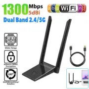 PC WIFI Adapter WLAN USB 3.0 Stick 1300Mbps 5GHz Dual Band Dongle Antenne 6B60