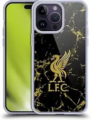 Head Case Designs Officially Licensed Liverpool Football Club Black & Gold Marble Crest & Liverbird Patterns 1 Soft Gel Case Compatible With Apple iPhone 14 Pro Max