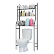 OZNALA 160CM Storage Rack 3 Tier Space Saver Over The Toilet Iron Bathroom Shelf Organizer Black
