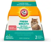 Dip & Brush Fresh Breath Enzymatic Toothpaste Kit for Cats and Kittens with 2 Mi