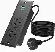 Tsuo Recessed Power Board with USB A+C Ports PD20W | Flush Mount Power Strip with 1.5m Extension Cord AS/NZS Australian Socket | 2500W/10A Safe Load | Compact Recessed Outlet for Home/Office/Furniture
