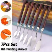 7Pcs Oil Painting Knife Set Palette Scraper Tool Stainless Steel Art Spatula Kit