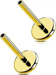 [MS CUTE] 20G/18G/16G Threadless G23 Titanium Silver Gold Replacement Post Bar Flat Back Stud Earrings for Nose Helix Cartilage Tragus Conch Lobe Labret Medusa Piercing Jewelry for Women Men