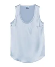 satin tank top L White