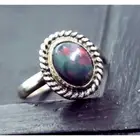 Black Opal Sterling silver Crystal Ring Handmade jewelry