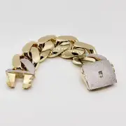 50mm Monaco Cuban Link Bracelet Real 10K Yellow Gold