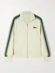 [Burberry] Burberry - Embroidered Striped Jersey Track Jacket - Ecru - small small Ecru