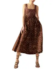 Cynthia Rowley Gold Foil Silk-Trim Isla Dress