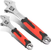 TOOLS-00049 Adjustable Wrench Spanner - [1 Pair] 8 & 12 Inch, Vanadium Steel Aut