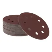 Sandpaper Round 180x180mm 60 Grit 50 Pcs Red Hook & Loop Sanding Sheets