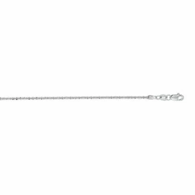 10" Diamond Cut Textured Sparkle Chain Real 14K Solid White Gold 1.7gr