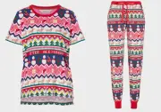 NEW PETER ALEXANDER CHRISTMAS XMAS FAIRISLE PJ TOP & PANTS SMALL S RRP$139.90