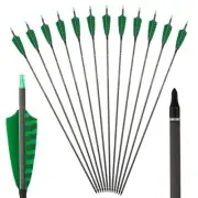6/12PACK Archery 32" Carbon Arrows SPINE 400 Feather for Bow Hunting Target
