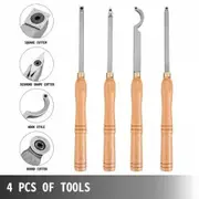Wood Turning Tools for Lathe 4 PCS Set, Carbide Lathe Tools with Diamond Shape, Round, Square Cutters, Turning Lathe Chisels with Comfortable Grip Handles Lathe Tools for Craft DIY Hobbyists