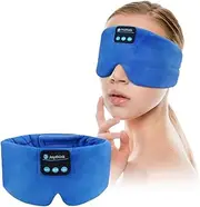 Joythink Sleep Headphones Bluetooth Sleep Mask Silk Headband Earphones Bluetooth Eye Mask for Sleeping On Side Blackout Soft Sleep Earphones Music Eye Cover