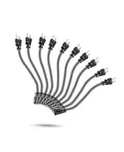 Power Extension Cord 10-Pack, Outlet Saver, 16AWG 3 Prong, 1-Foot Cord
