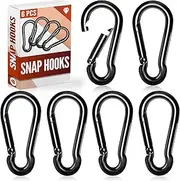6 Pcs Spring Snap Hooks, 2 Inch Carabiner Clip, Heavy Duty Carabiners Snap Hooks Quick Link for Indoor and Outdoor Activity, Camping, Fishing, Hiking