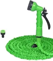 Expandable Garden Hose, 50ft Hose Pipe, 3 Times Flexible Expanding Garden Water Hose with 8 Function Nozzle Spray, Hose with 1/2"& 3/4" Connector Fittings