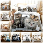 Kitty Doona Quilt Duvet Cover Cute Cat Bed Set Single Double Queen King Size Bed
